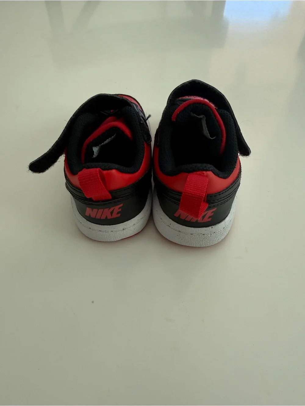 Nike Kids Red and Black Velcro Strap Sneakers
